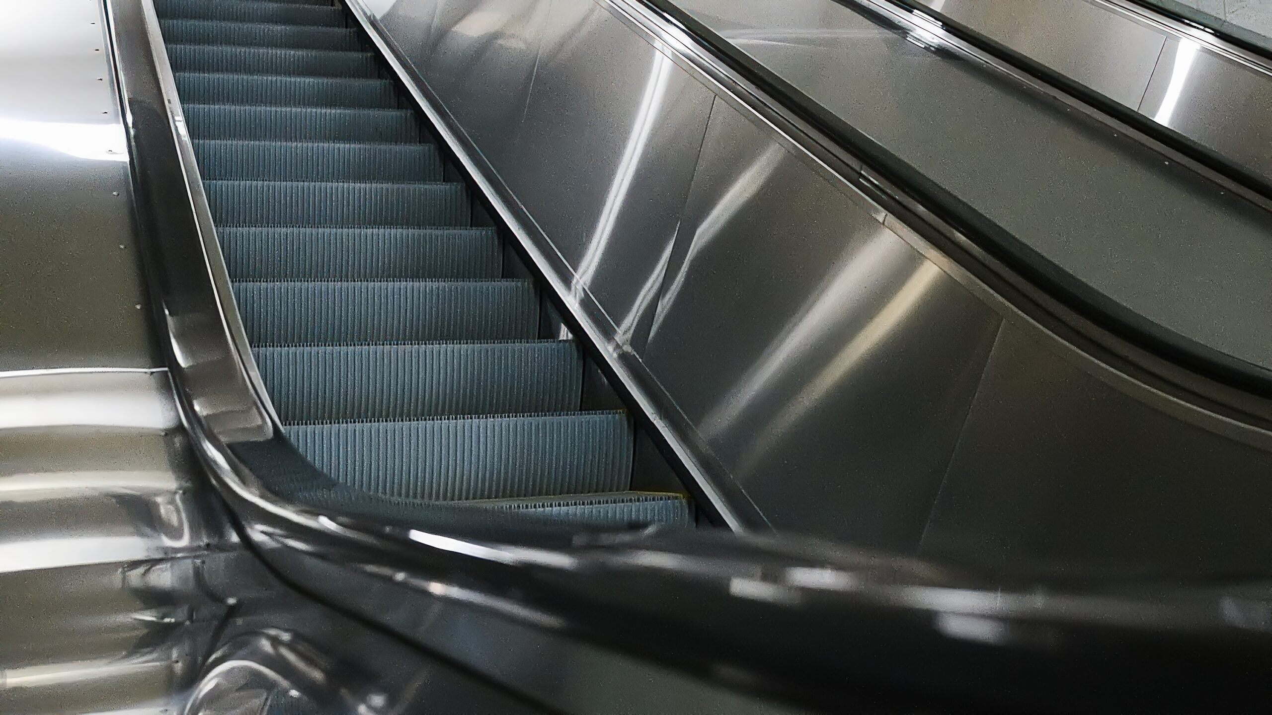 Empty escalator steps