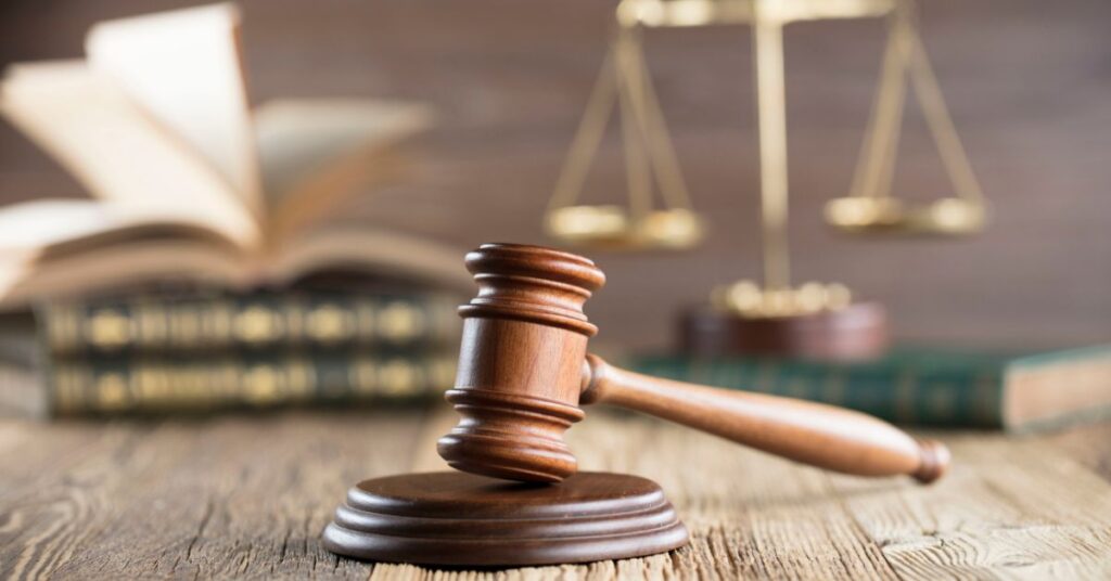 Gavel on desk