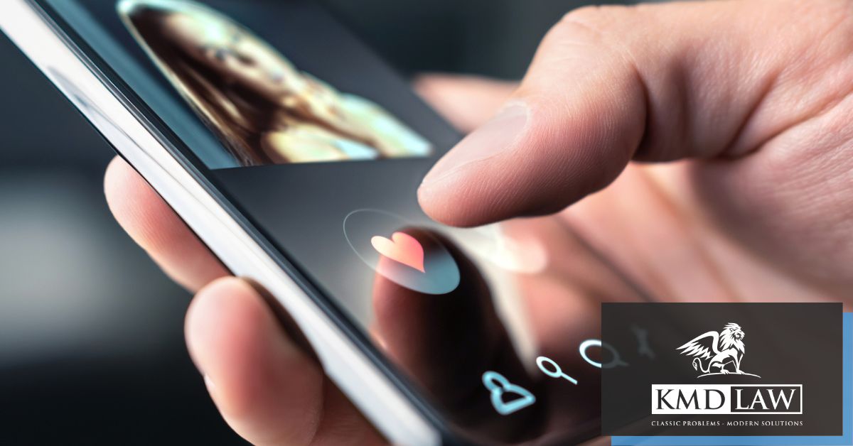 Person liking photo of a woman on their phone