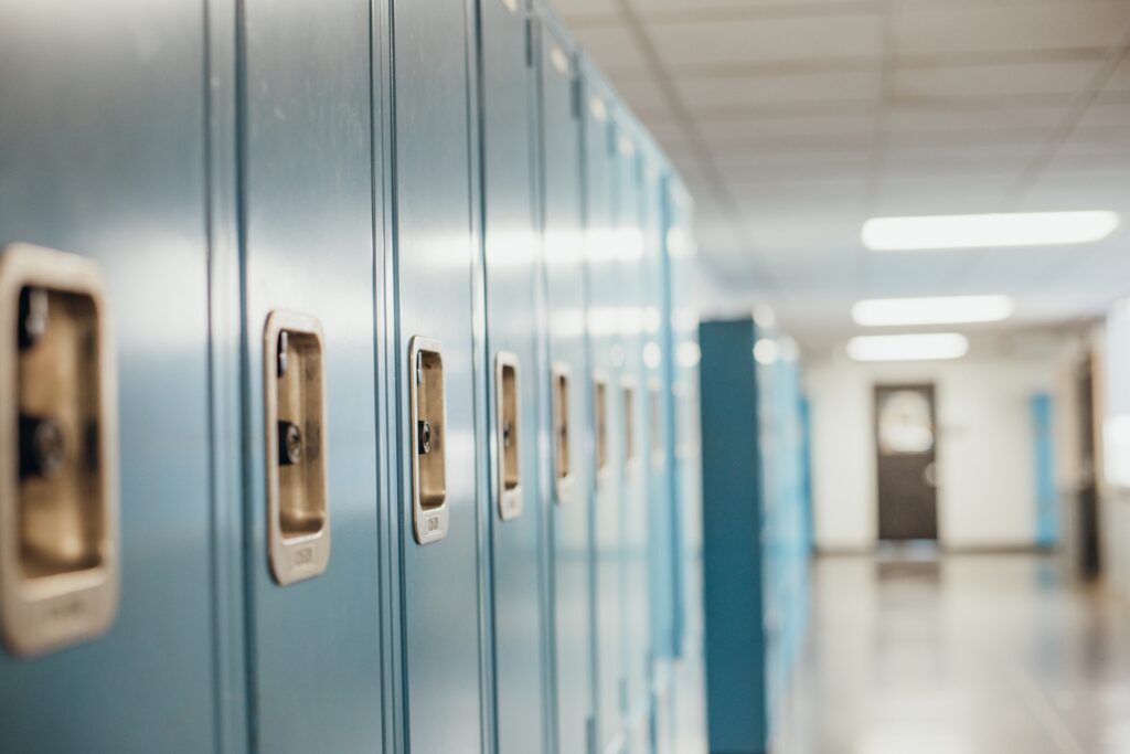 School lockers in a hallway