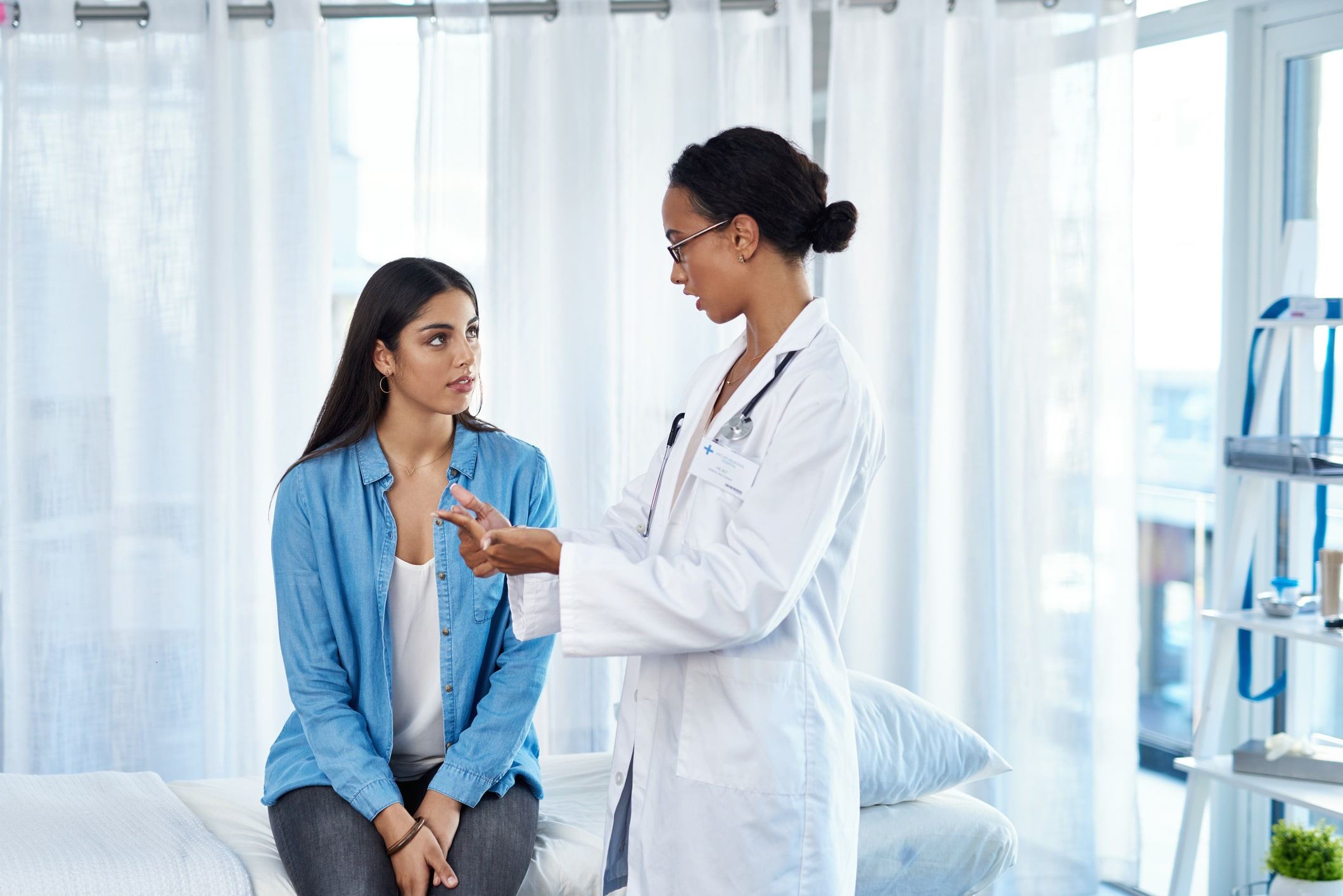 Doctor talking to a woman